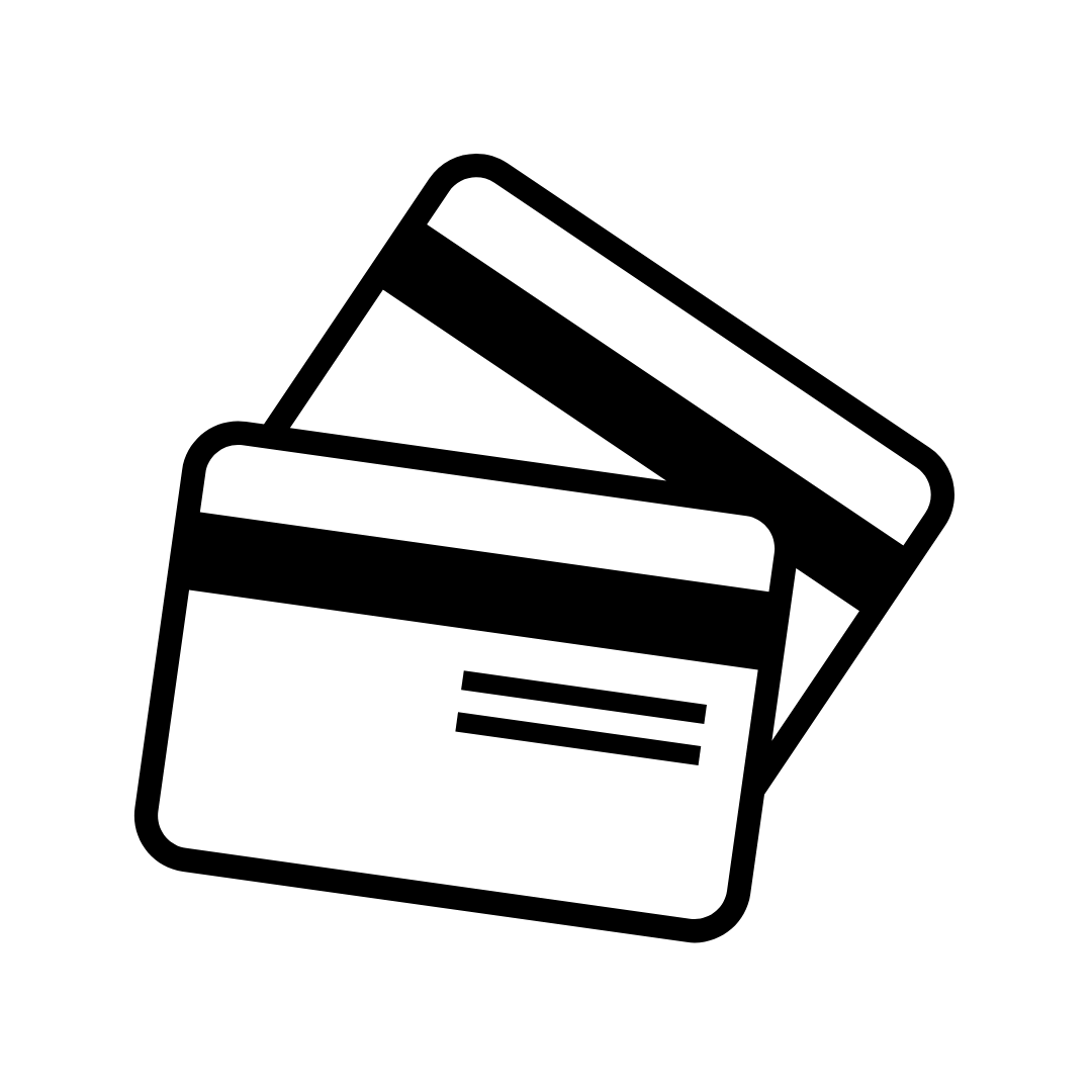 Illustration of two credit card icons representing surcharges associated with payments for the TOEIC test.